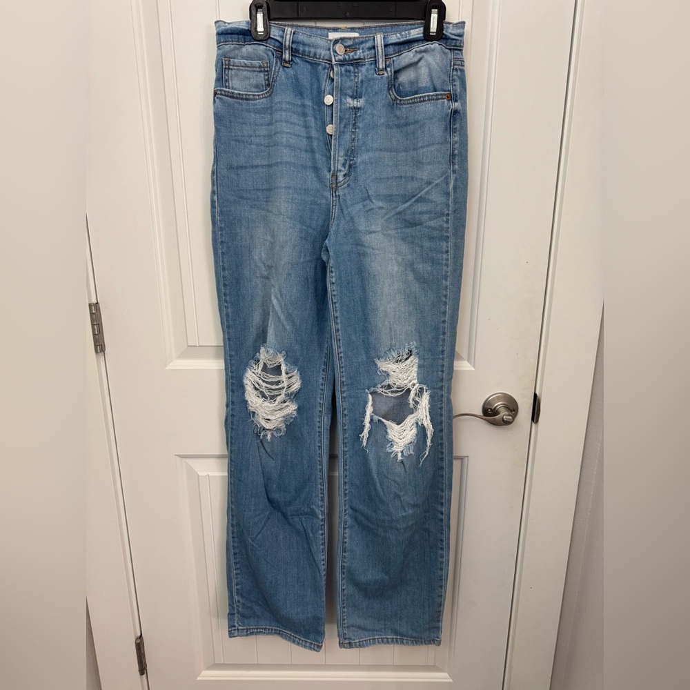 Cello Light Blue Distressed Straight Leg Jeans women’s size 7